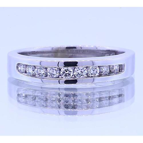0.90 Carati Anniversario Fascia Vero Diamanti Rotondi Oro Bianco 14K