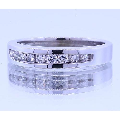 0.90 Carati Anniversario Fascia Vero Diamanti Rotondi Oro Bianco 14K