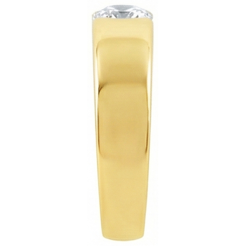 vero round diamante 1.50carati anello vista di profilo