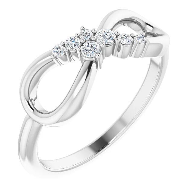 1 Carato Anello Di Fidanzamento Con Naturale Diamante Stile Infinito Oro Bianco 14K