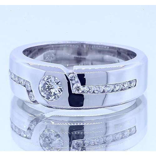 1 Carato Semplice Genuino Diamante Rotondo Fascia Anniversario Oro Bianco 14K Vs1 F