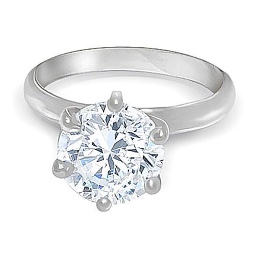 1.50 Carati. Anello Solitario Con Genuino Diamante Rotondo In Oro Bianco 14K