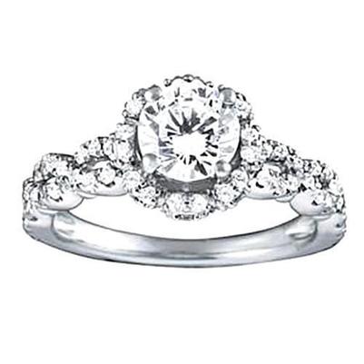 1.60 Carat Vero Diamond Solitaire Ring With Accents White Gold 14K