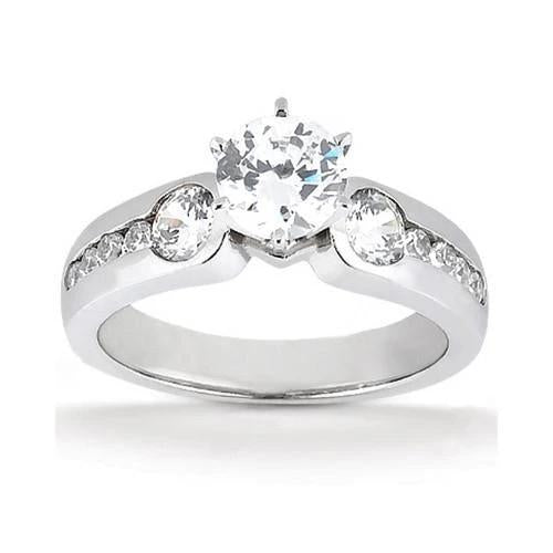 1.75 Carati. Gioielli Di Fidanzamento Con Anello Stile Tre Pietre Con Genuino Diamanti Novità