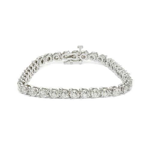 10.50 Carati Bracciale Con Genuino Diamanti Tondi 14K Gioielli In Oro Bianco Sparkling