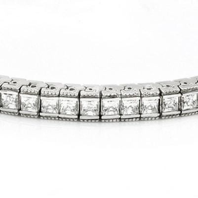 10.50 Carati Bracciale Tennis Con Genuino Diamanti In Oro Bianco 1K Gioielli