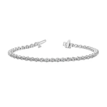 10.50 Ct Taglio Rotondo Bracciale Tennis in Oro Bianco 14K Con Vero Diamanti