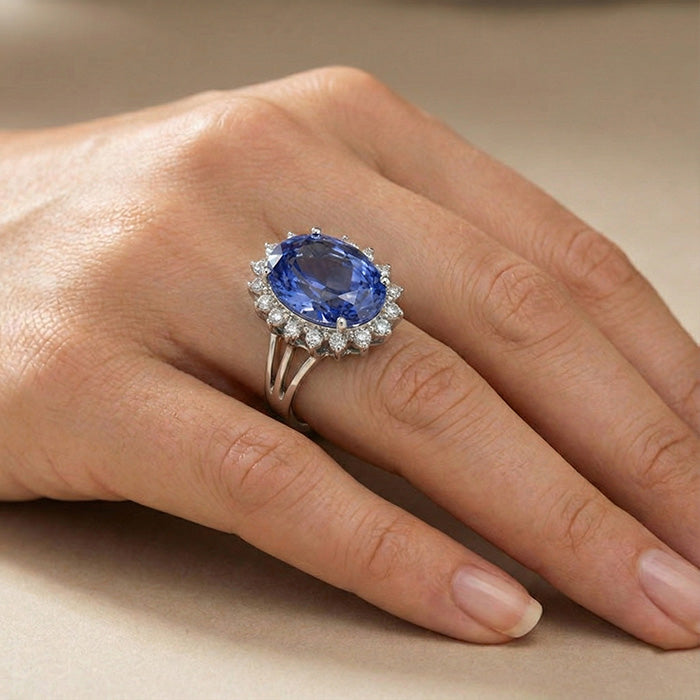 10 Carati Zaffiro Anello di Fidanzamento