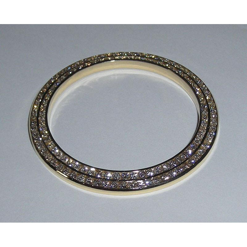 Taglio Brillante Diamante anello in Oro Giallo 14K – vista laterale
