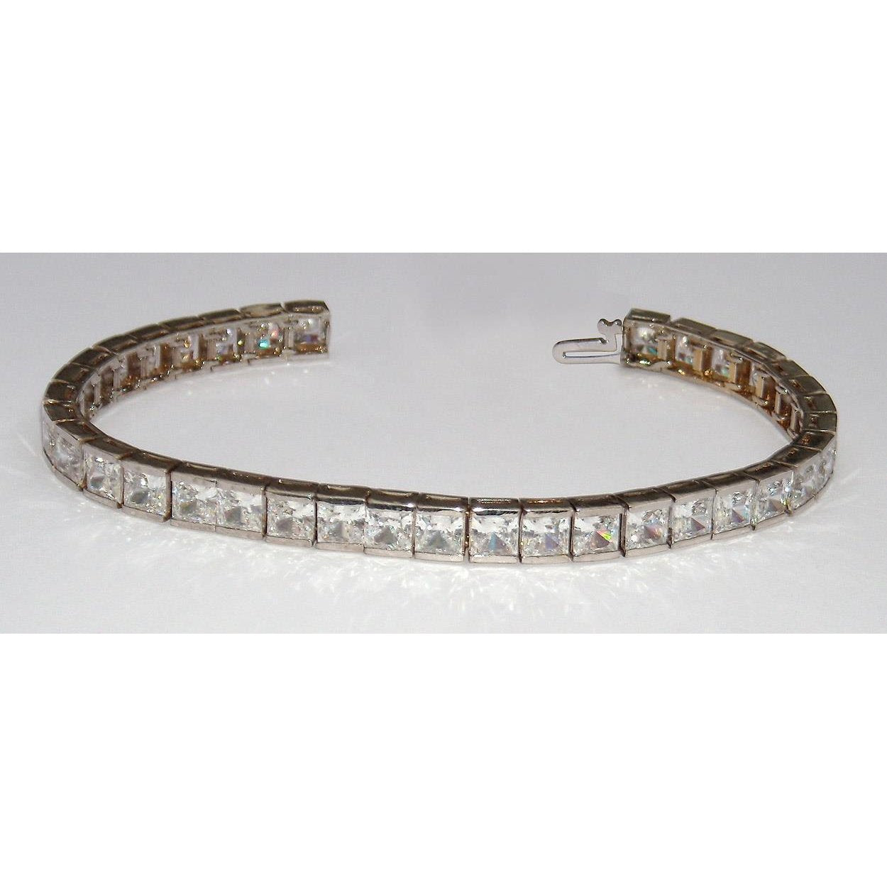 16.20 Ct. Bracciale Tennis Vero Diamanti Princess Diamantes