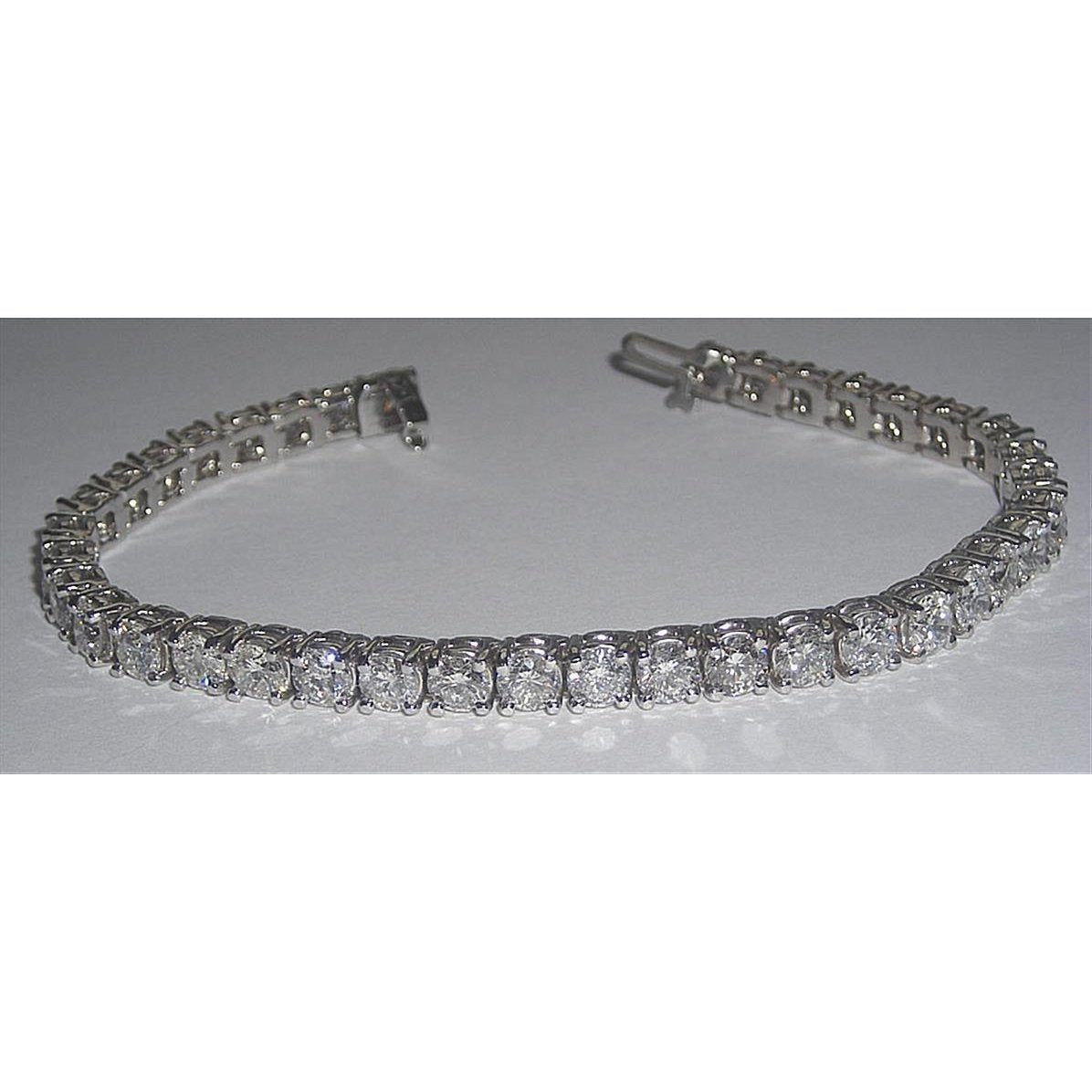 16,72 Carati Gioielli Bracciale Tennis Vero Diamante Oro Bianco 14K