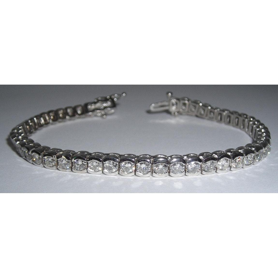 17.15 Bracciale Da Tennis Con Vero Diamanti A Mano Carati Vs Gioielli