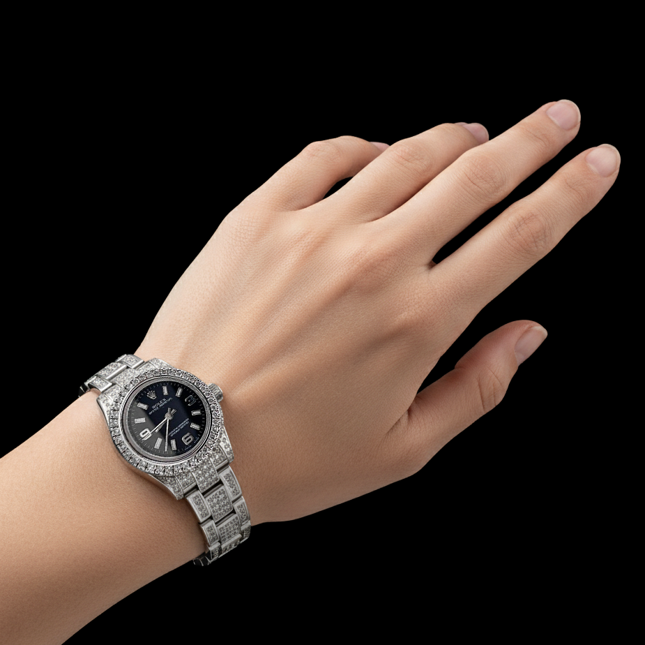 176200 Orologio da donna Rolex Ostrica perpetua ghiacciato da 26 mm