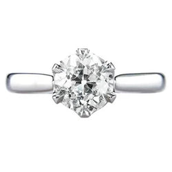 1 Carat Solitaire Round Prong Set Old Miner Vero Diamond Ring Jewelry