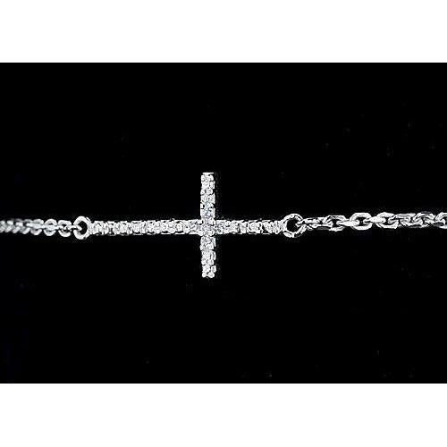 2 Carati Di Naturale Diamanti Bracciale Croce Polo Set Donna Gioielli In Oro Bianco