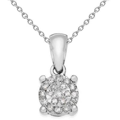 2 Carati Di Naturale Diamanti Rotondi Collana Pendente In Oro Bianco Gioielli Da Donna 14K