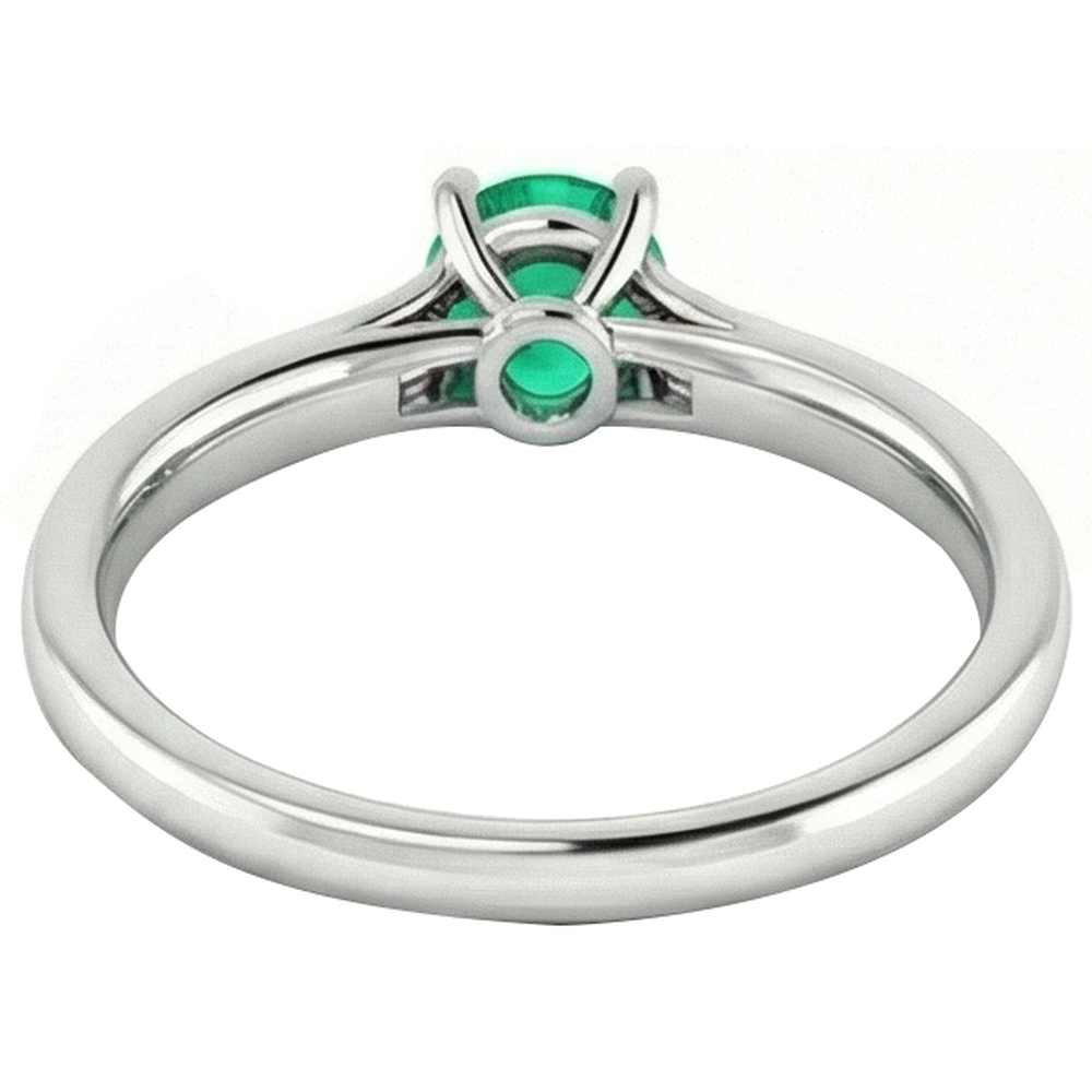 2 carati rotondo verde smeraldo anello di diamanti in oro bianco 14K
