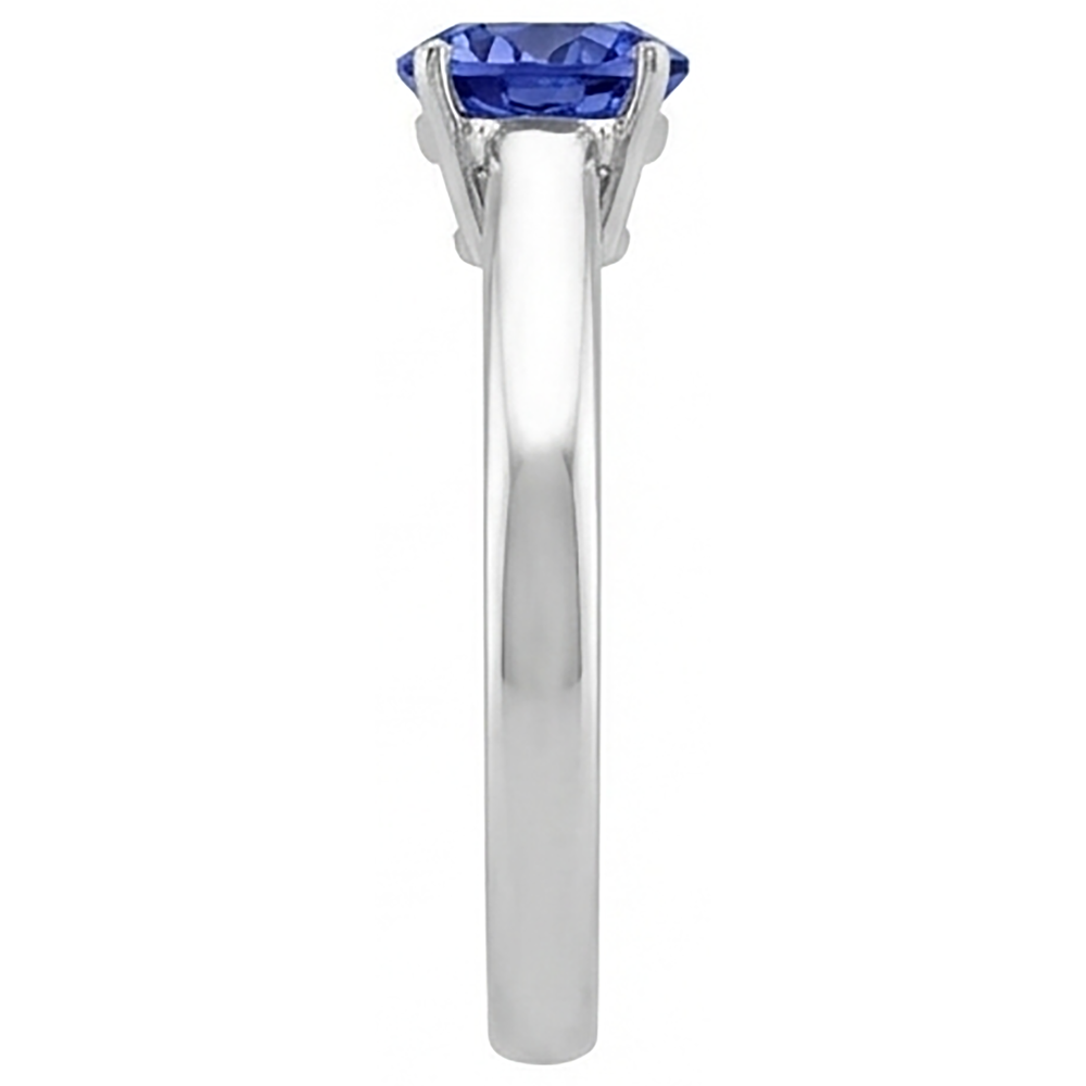 2 carati tanzanite solitario anello nuovo solido 14k oro bianco