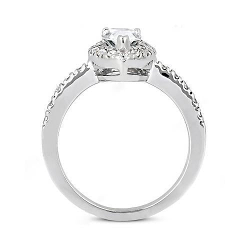 2.50 Carati Royal Anello Di Fidanzamento Halo Pear Vero Diamond