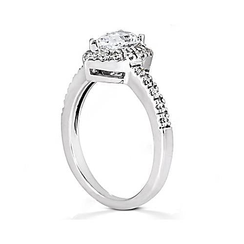 2.50 Carati Royal Anello Di Fidanzamento Halo Pear Vero Diamond