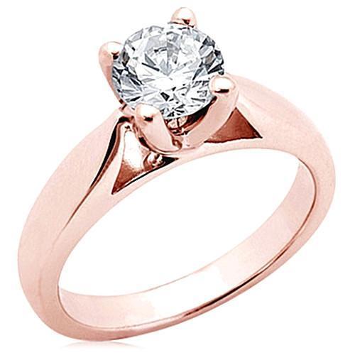 2.51 Carati. Anello Di Fidanzamento Solitario Con Naturale Diamante In Oro Rosa