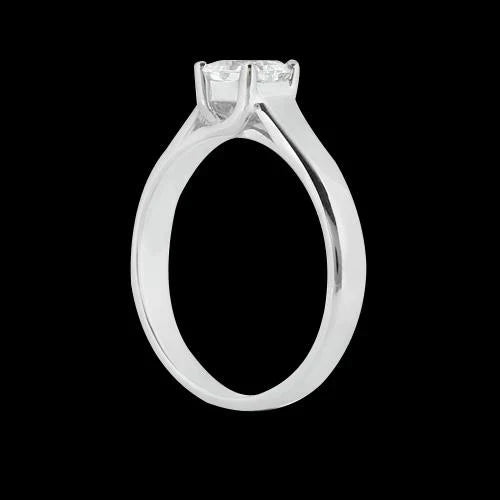 2 Carati Principessa Anello Di Genuino Diamante