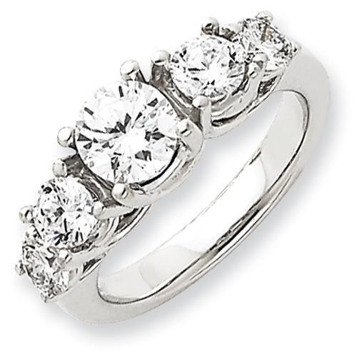 2 Carati Vero Diamante Anniversario Anello Donna Oro Bianco 14K Gioielli