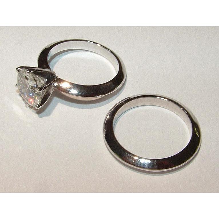2 Ct. Anello Di Fidanzamento Solitario Con Genuino Diamante Rotondo In Oro Bianco 14K