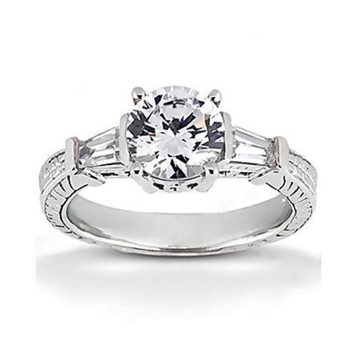 2 Ct. Anello In Oro Bianco Con Tre Pietre Per L'Anniversario Di Naturale Diamanti Novità