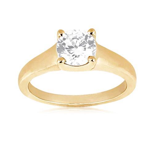 2 Ct. Anello Solitario Vero Diamante Rotondo In Oro Giallo Novità