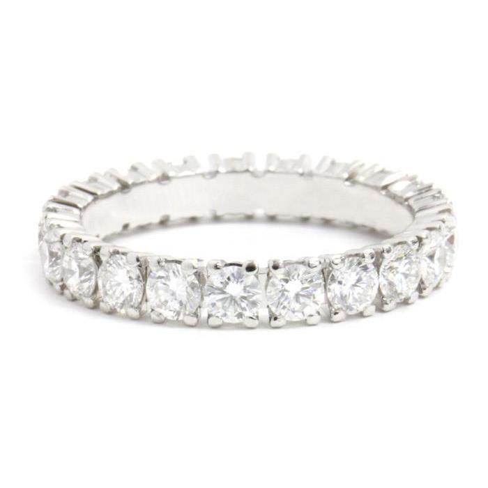 2.20 Carati Di Vero Diamanti Rotondi Scintillanti Fascia Eternità Oro Bianco 14K