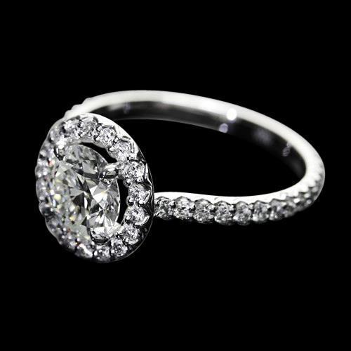 2.25 Carati. Anello Con Incastonatura Di Vero Diamanti Halo Gioielli Da Sposa Novità