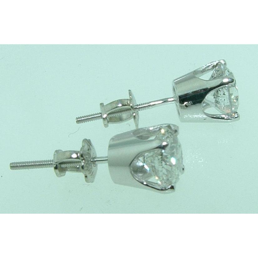 2.50 Carati F Vs1 Orecchini A Bottone Con Genuino Diamanti A Bottone