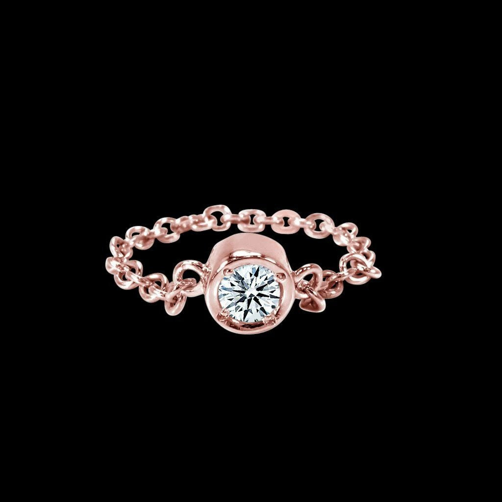 2,5 Carati Yarde Naturale Diamante Braccialetto Stile Catena In Oro Rosa Da Oro Rosa
