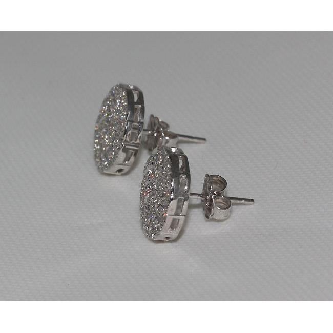 3 Ct. Orecchini A Lobo Con Genuino Diamanti Rotondi In Oro Bianco