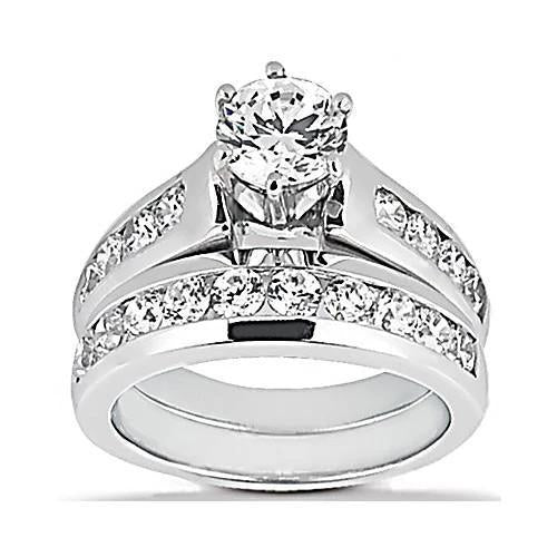 3.50 Carati Anello Di Fidanzamento Set Sparkling Vero Diamonds