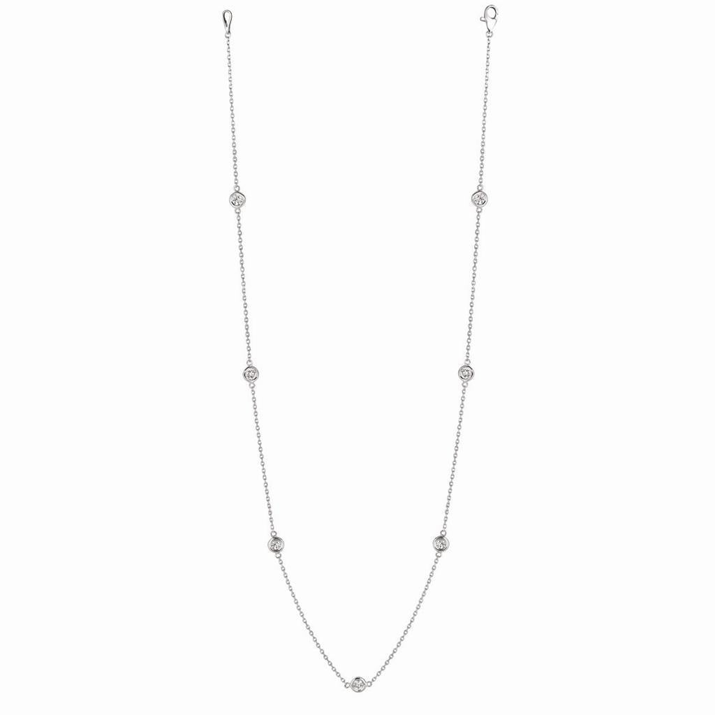 3 Carati Station Vero Diamond Collana Oro Bianco 14K