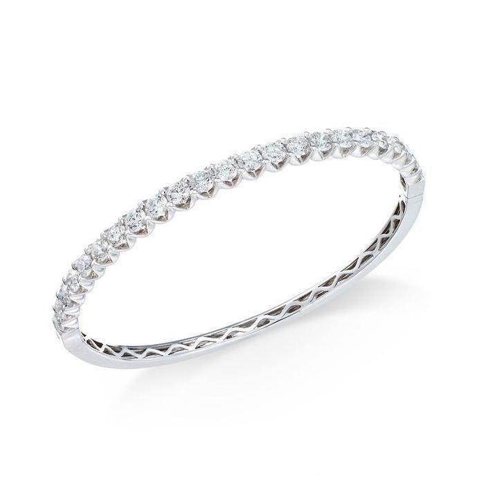 3.45 Carati Splendido Bracciale Rotondo Con Vero Diamanti In Oro Bianco