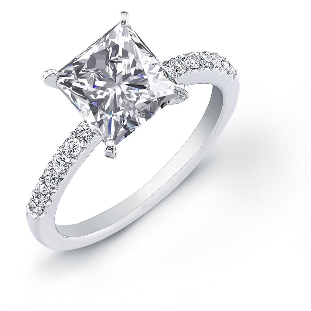 3.50 Carati Splendido Anello Principessa E Naturale Diamanti Taglio Rotondo