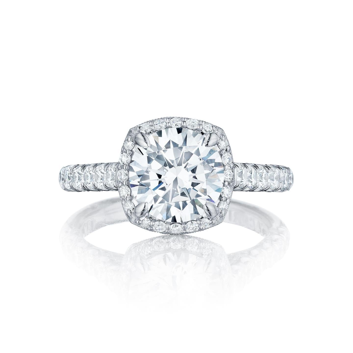 3.55 Carati Halo Anello Con Vero Diamante In Oro Bianco 14K
