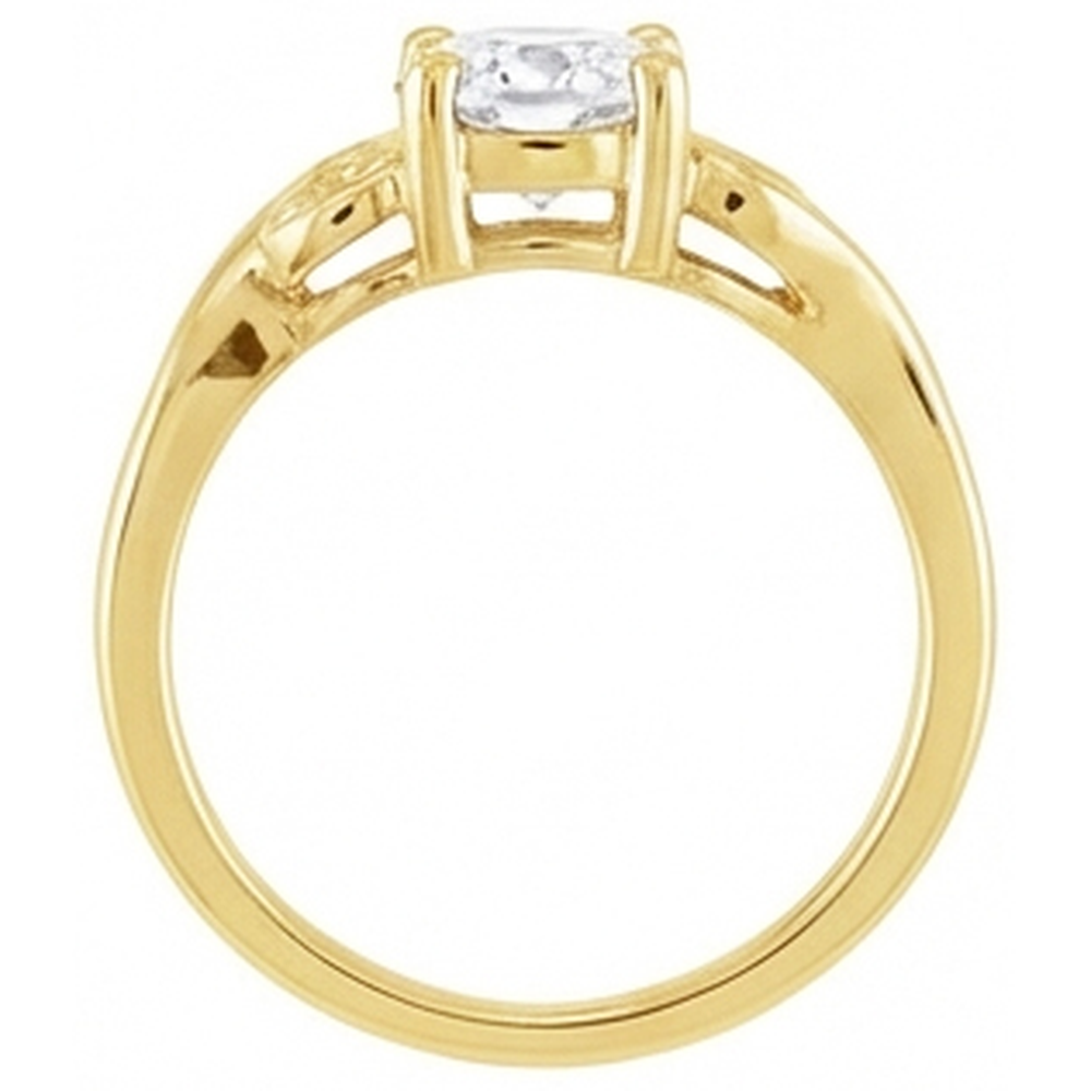 Taglio Old Mine Diamante Fine anello in Oro Giallo 14K – vista profilo
