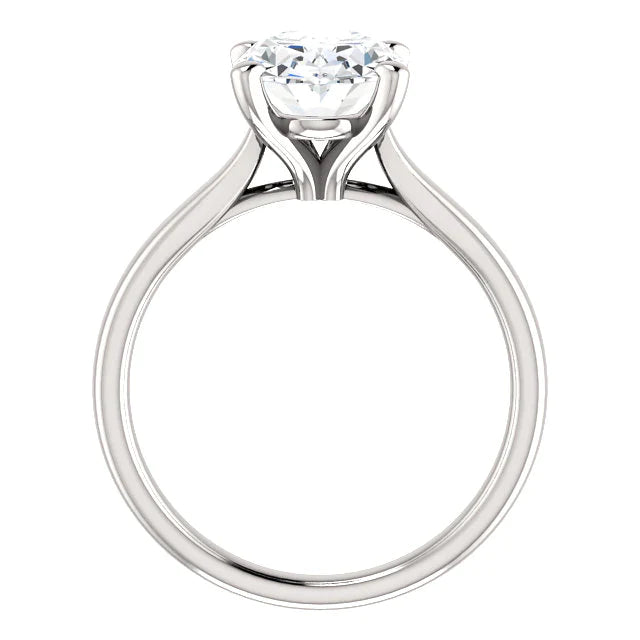4 Carati Ovale Anello Di Vero Diamante