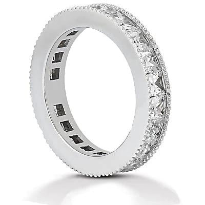 4.40 Carati Princess Genuino Diamante Eternity Wedding Gruppo Musicale