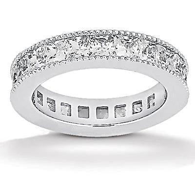 4.40 Carati Princess Genuino Diamante Eternity Wedding Gruppo Musicale