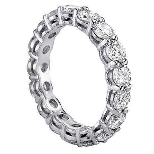 4.25 Carati. Fede Nuziale Da Donna Con Vero Diamante Rotondo In Oro Bianco 14K