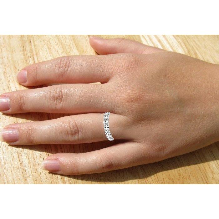 4 Carati Genuino Diamante Eternity Fascia 14K Gioielli In Oro Bianco Nuovo