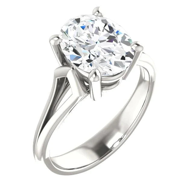 5 Carati Ovale Anello Di Vero Diamante
