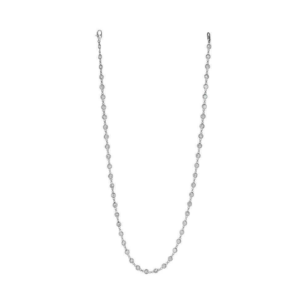 5.25 Carati Collana Di Vero Diamanti Lunetta Set Di Gioielli In Oro Bianco 14K