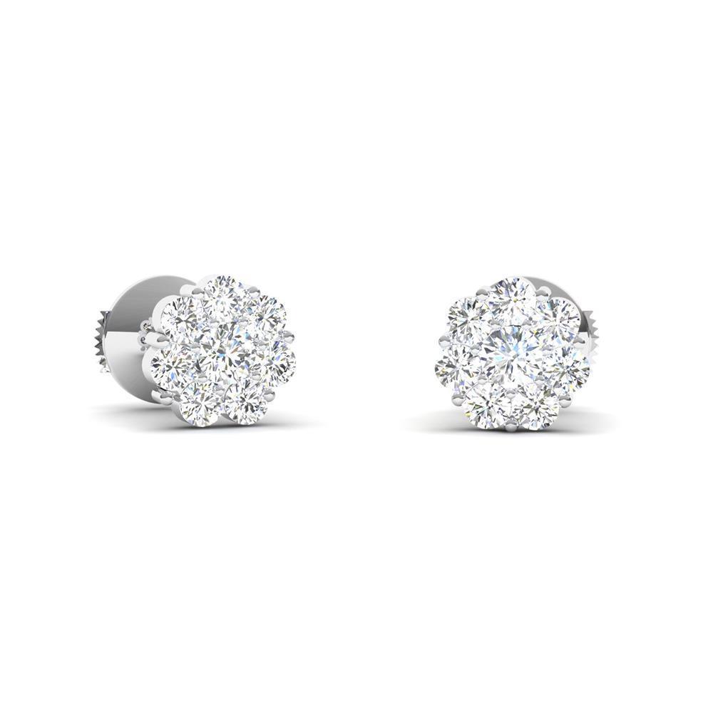 5.20 Carati Orecchino Aureola Con Vero Diamante Rotondo Scintillante Da Donna