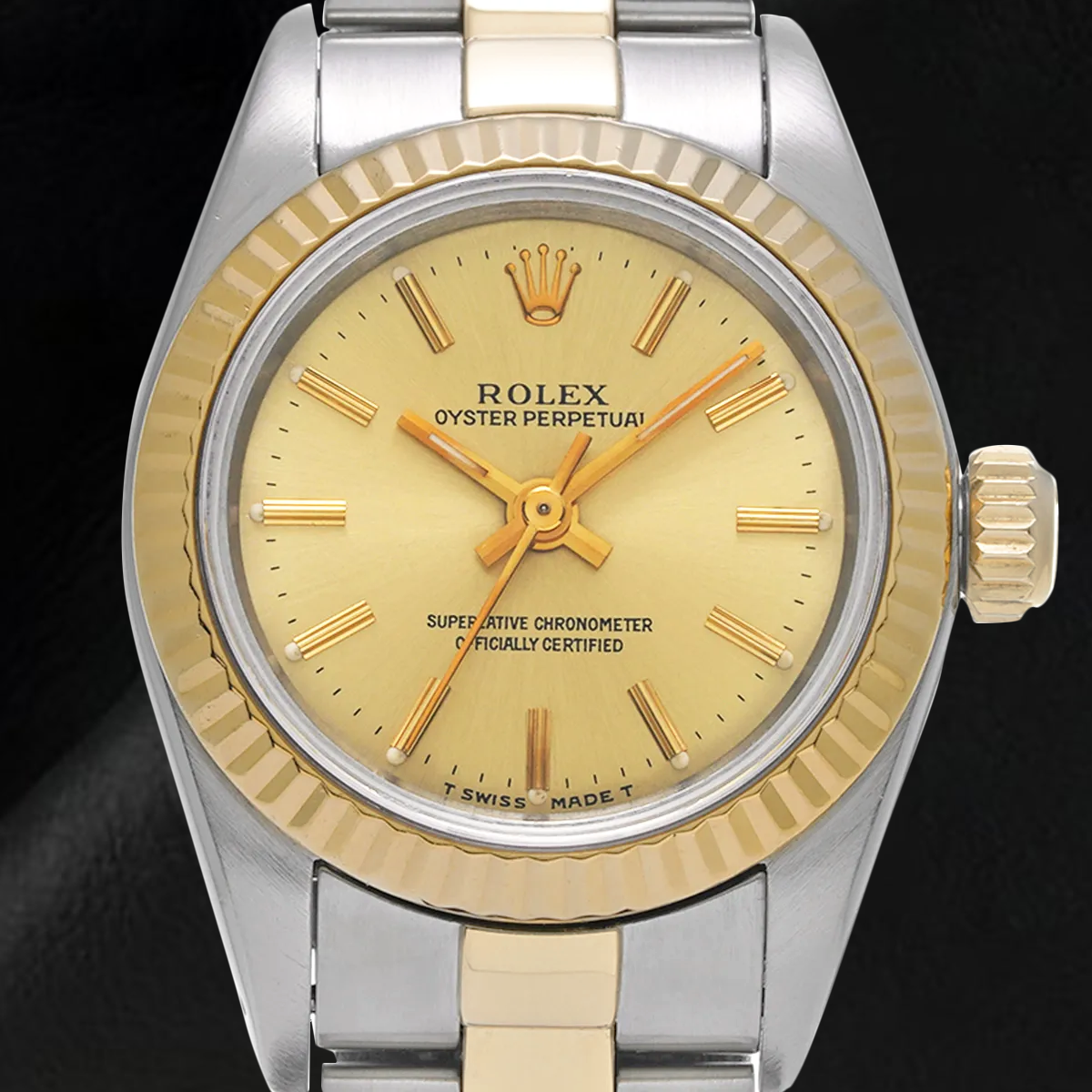 67193 Orologio da donna Rolex ostrica perpetua con quadrante champagne